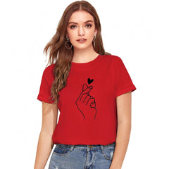 Generisches Western-T-Shirt aus Baumwolle für Damen (rot)