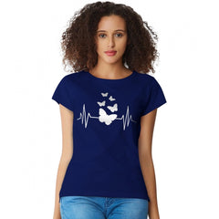 Generisches Western-T-Shirt aus Baumwolle für Damen (blau)