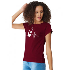 Generisches Western-T-Shirt aus Baumwolle für Damen (Kastanienbraun)