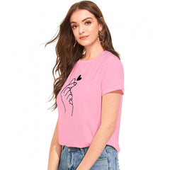 Generisches Western-T-Shirt aus Baumwolle für Damen (Pink)