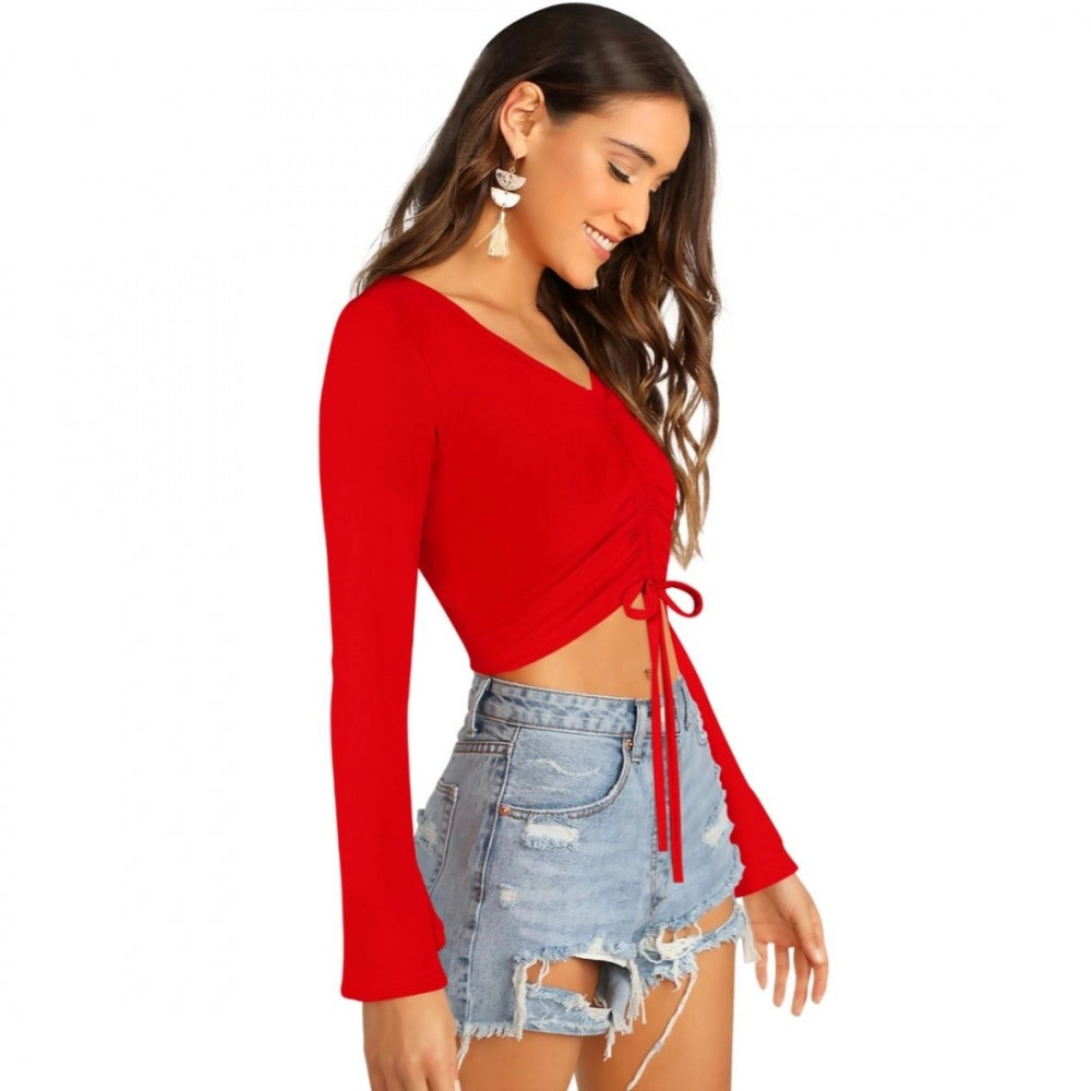 Generic Women's 95% Polyester 5% Spendex Western Wear Tops (Red)