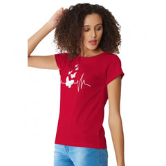 Generic Women's Cotton Western Wear T Shirt (Red)