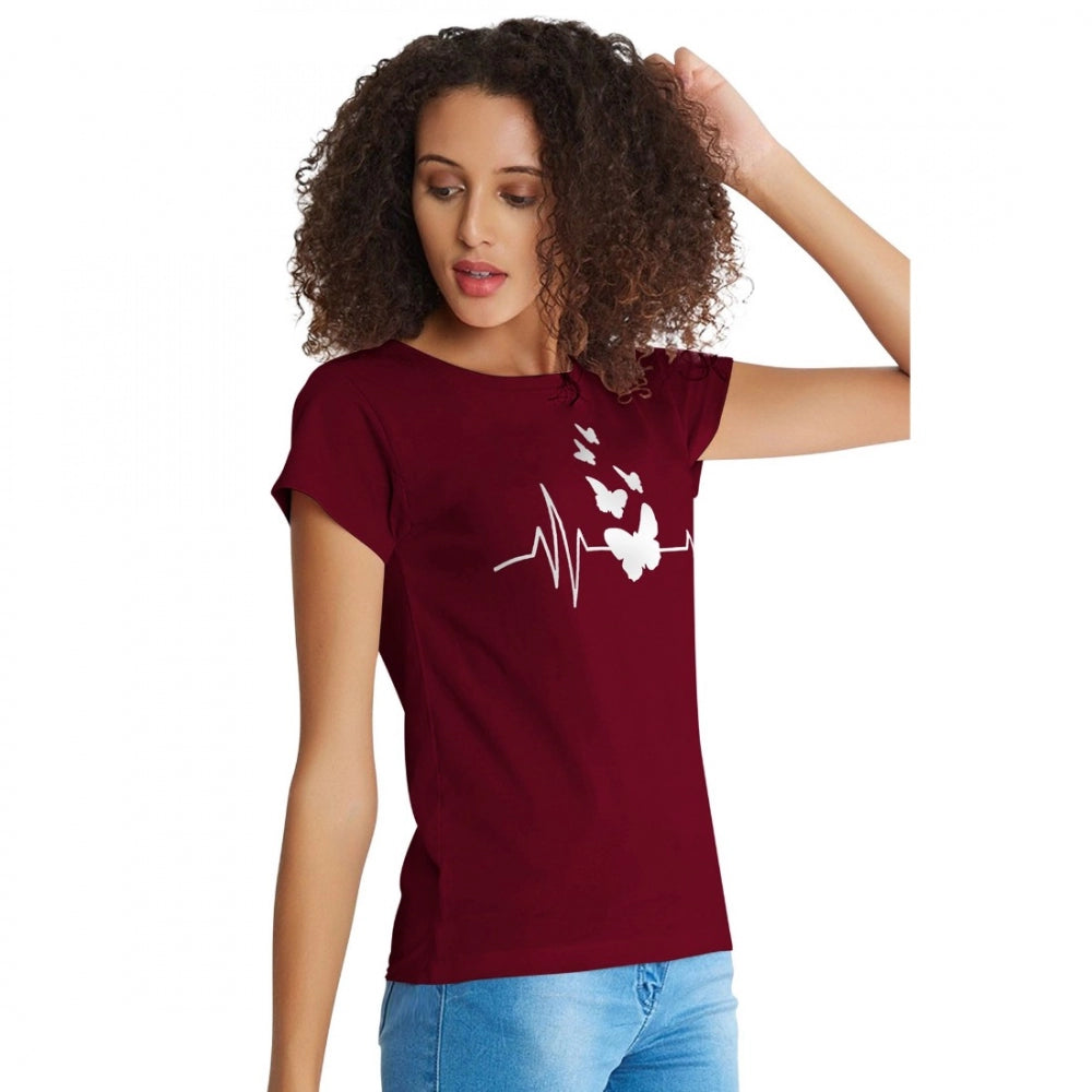 Generisches Western-T-Shirt aus Baumwolle für Damen (Kastanienbraun)