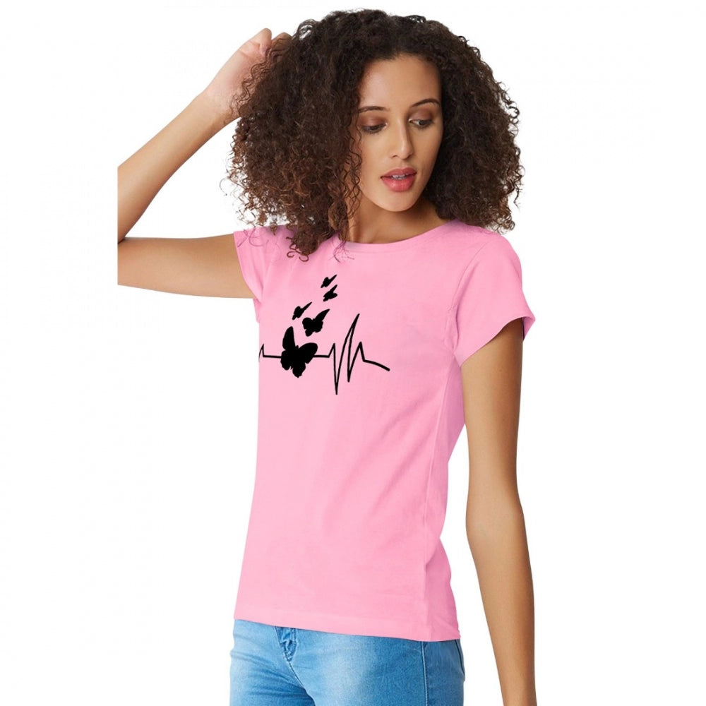 Generic Women's Cotton Western Wear T Shirt (Pink)