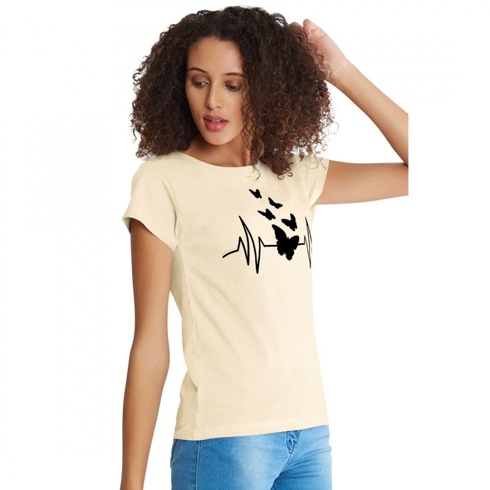 Generisches Western-T-Shirt aus Baumwolle für Damen (Creme)