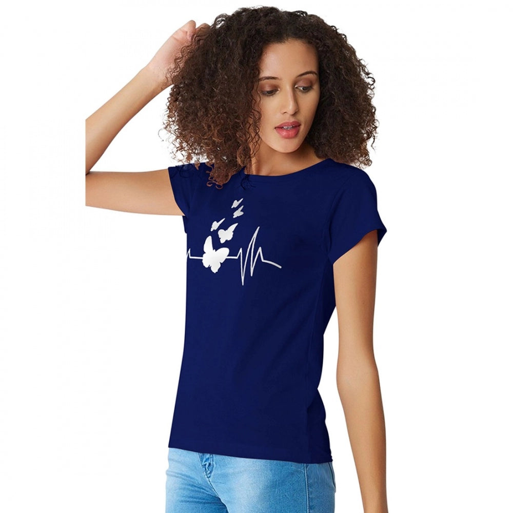 Generisches Western-T-Shirt aus Baumwolle für Damen (blau)