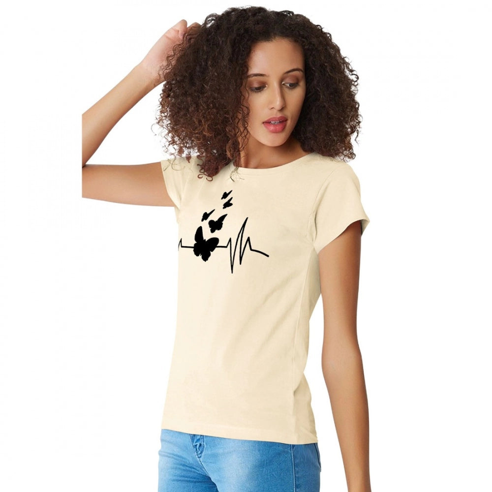 Generisches Western-T-Shirt aus Baumwolle für Damen (Creme)