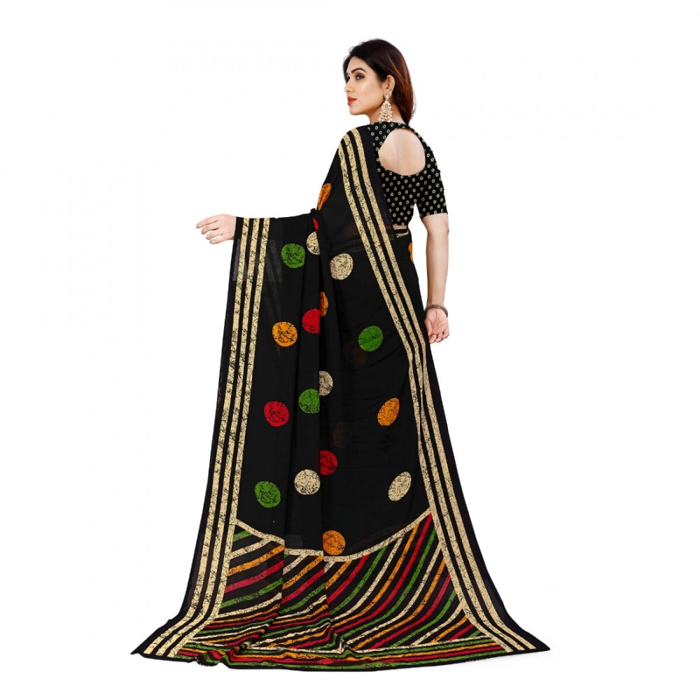 Generic Women's Faux Georgette Saree With Blouse (Multicolor, 5-6Mtrs)