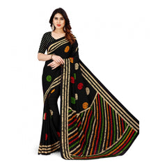 Generic Women's Faux Georgette Saree With Blouse (Multicolor, 5-6Mtrs)