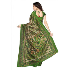 Generic Women's Art Silk Saree With Blouse (Green, 5-6mtrs)