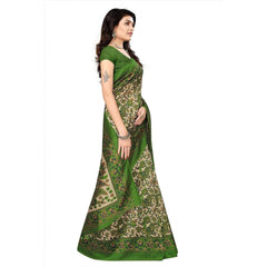 Generic Women's Art Silk Saree With Blouse (Green, 5-6mtrs)