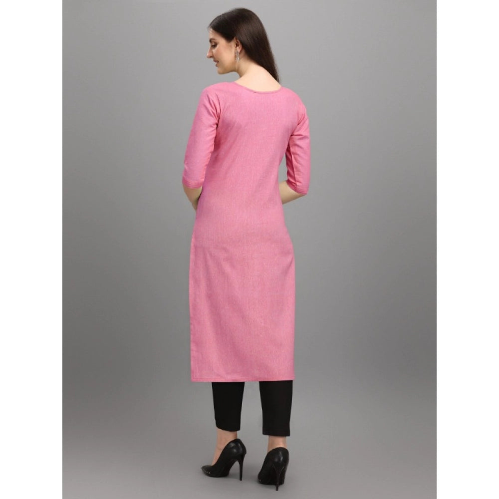 Generisches gerades Kurti aus Baumwolle für Damen (Pink)