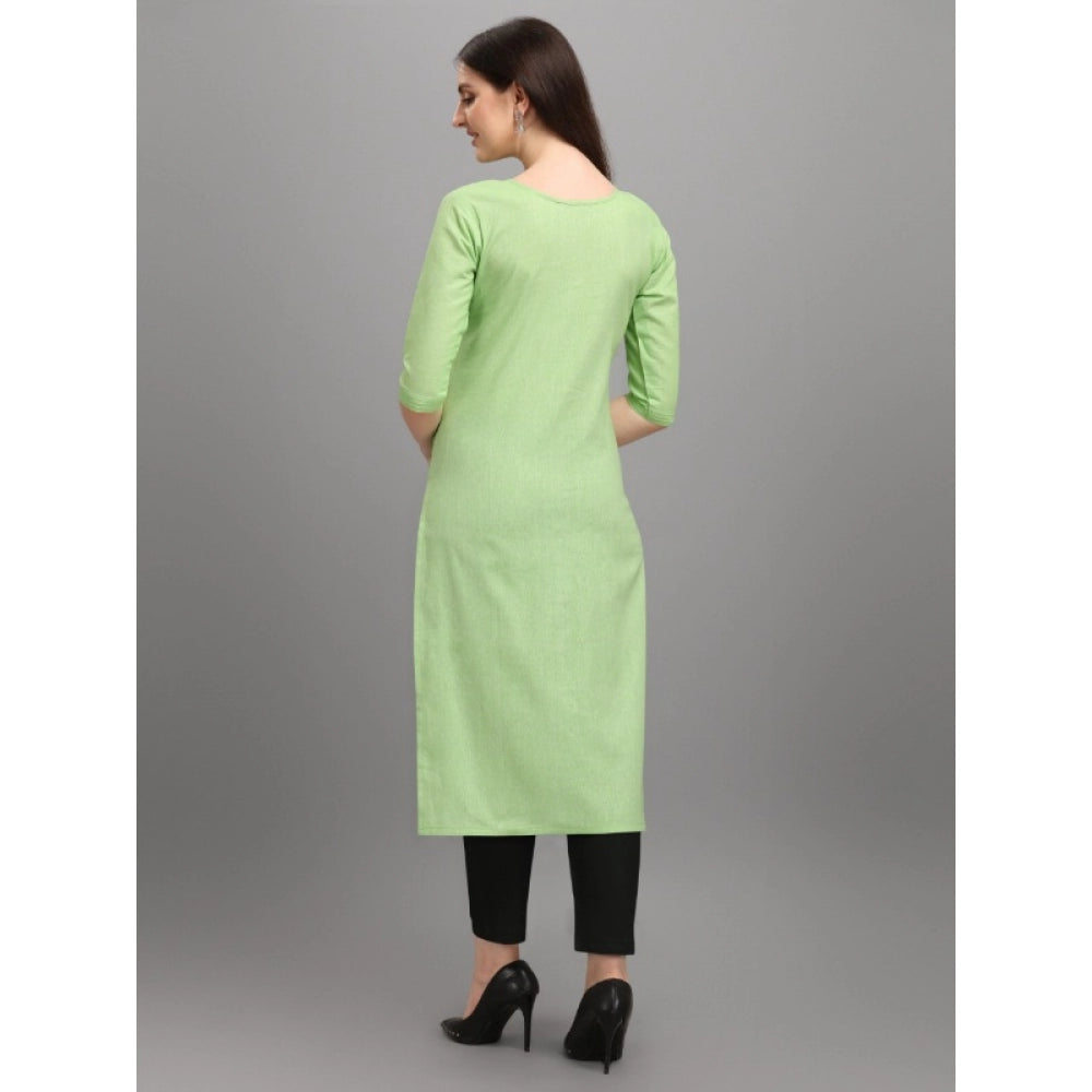 Generic Women's Cotton Straight Kurti (Pista)