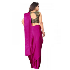 Generic Women's Satin Saree With Blouse (Rani, 5-6mtrs)