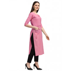 Generisches gerades Kurti aus Baumwolle für Damen (Pink)