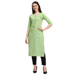 Generic Women's Cotton Straight Kurti (Pista)