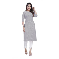 Generisches gerades Kurti aus Baumwolle für Damen (grau)