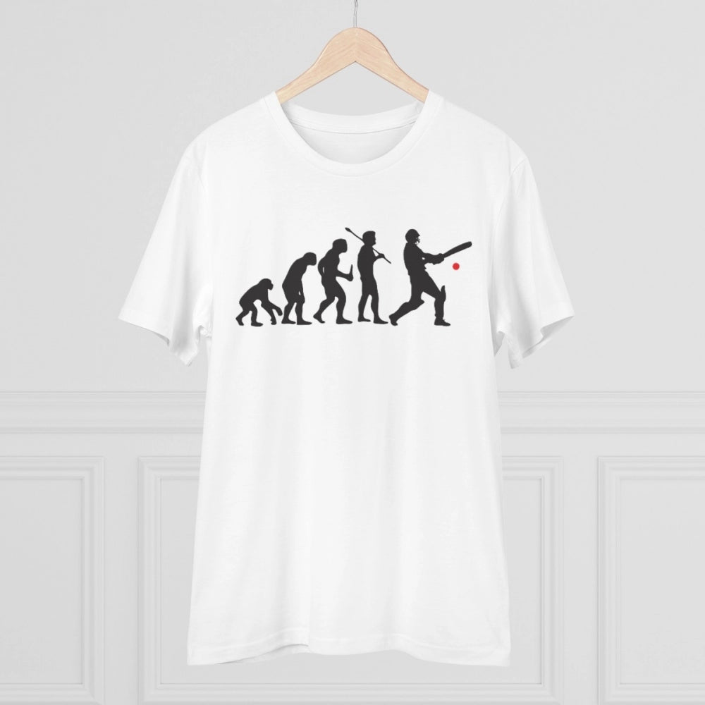 Generisches T-Shirt aus PC-Baumwolle für Herren mit Cricket-Design-Aufdruck (Farbe: Weiß, Fadendichte: 180 g/m²)