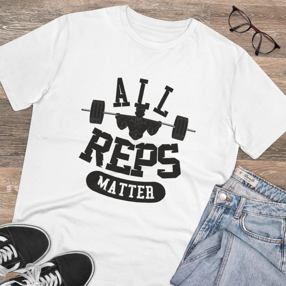 Generisches T-Shirt aus PC-Baumwolle mit Aufdruck „All Reps Matter“ für Herren (Farbe: Weiß, Fadendichte: 180 g/m²)