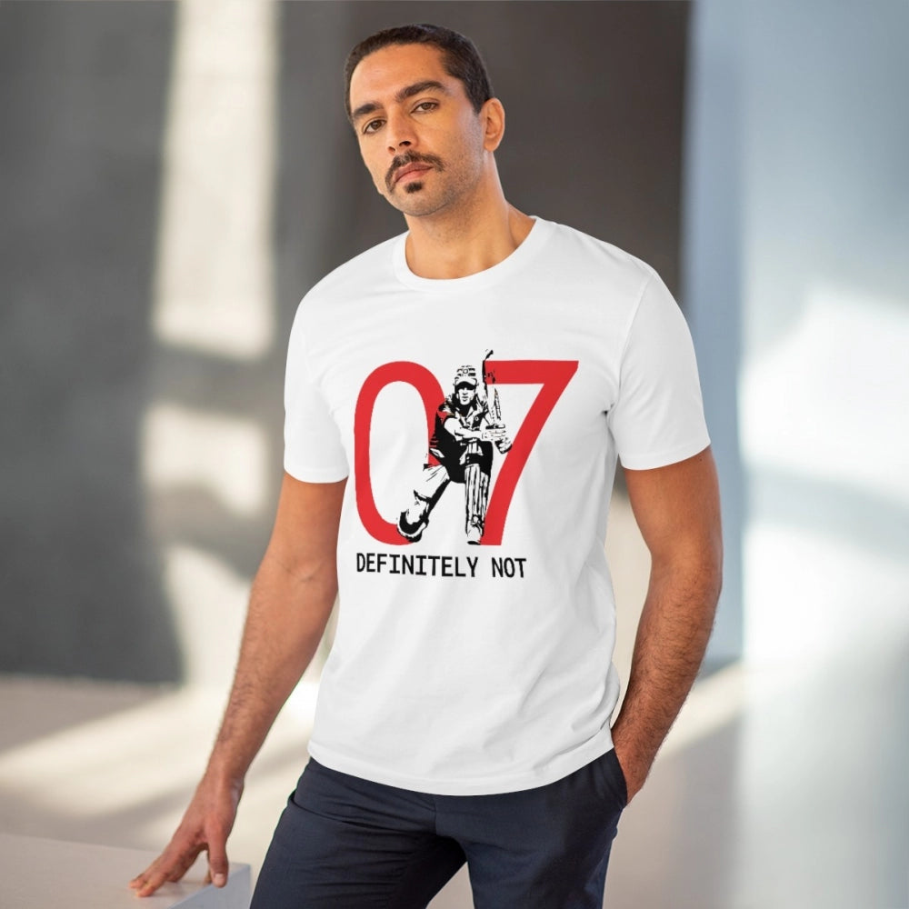 Generisches T-Shirt aus PC-Baumwolle für Herren mit Cricket-Design-Aufdruck (Farbe: Weiß, Fadendichte: 180 g/m²)