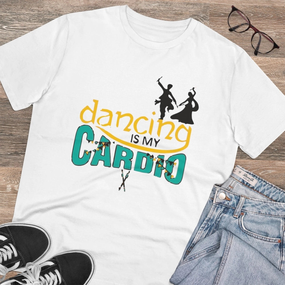 Generic Men's PC Cotton Dancing Is My Cardio Printed T Shirt (Color: White, Thread Count: 180GSM)