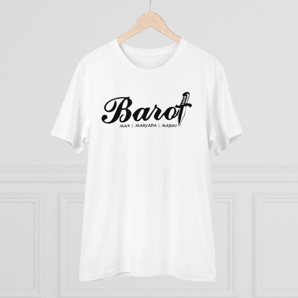 Generic Men's PC Cotton Cast Design Barot Printed T Shirt (Color: White, Thread Count: 180GSM)