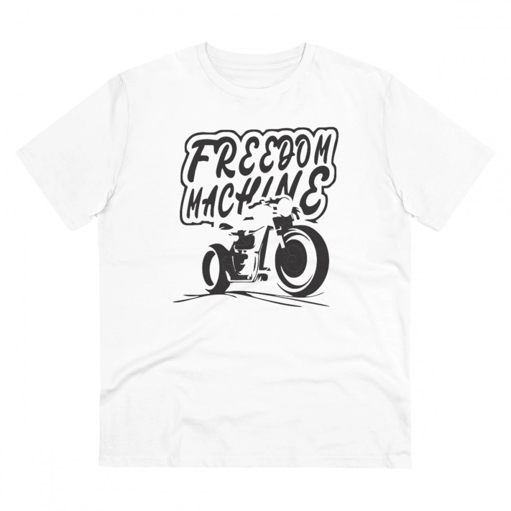 Generisches T-Shirt für Herren aus PC-Baumwolle mit Fahrradmotiv (Farbe: Weiß, Fadendichte: 180 g/m²)