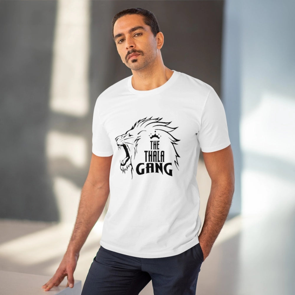 Generisches T-Shirt aus PC-Baumwolle für Herren mit Cricket-Design-Aufdruck (Farbe: Weiß, Fadendichte: 180 g/m²)