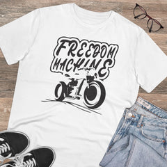 Generisches T-Shirt für Herren aus PC-Baumwolle mit Fahrradmotiv (Farbe: Weiß, Fadendichte: 180 g/m²)