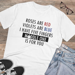 Generisches T-Shirt aus PC-Baumwolle mit Aufdruck „Roses Are Red“ für Herren (Farbe: Weiß, Fadendichte: 180 g/m²)