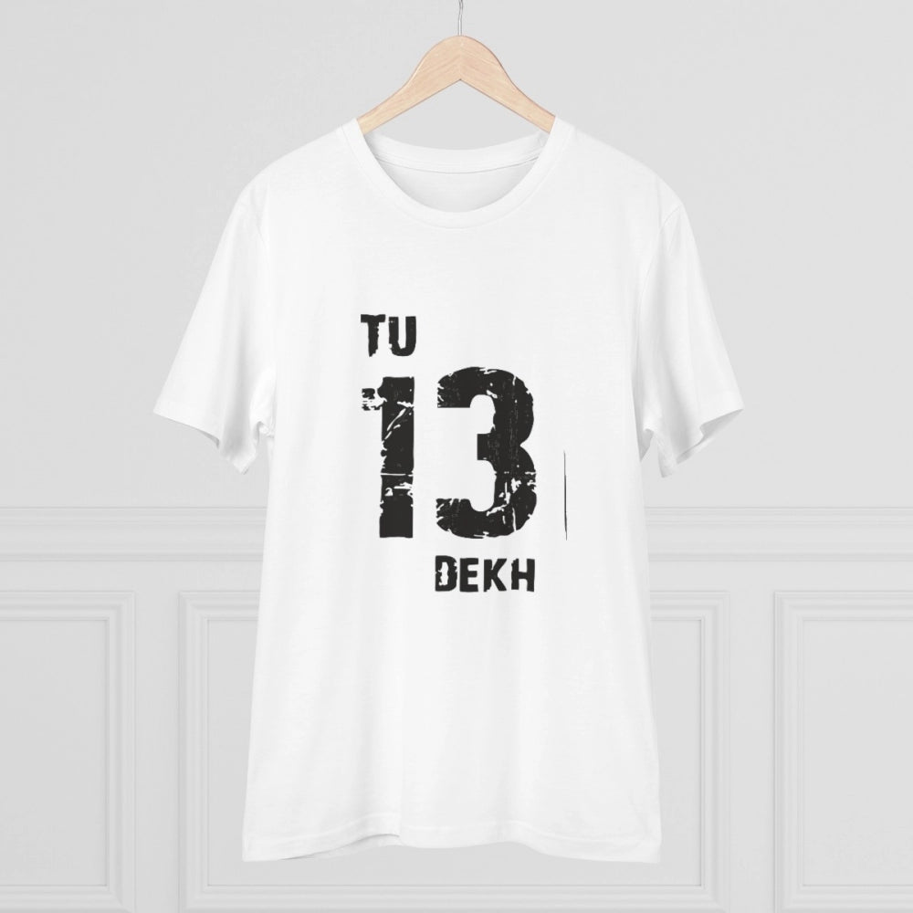 Generisches T-Shirt aus PC-Baumwolle „TU 13 Dekh“ mit Aufdruck für Herren (Farbe: Weiß, Fadendichte: 180 g/m²)