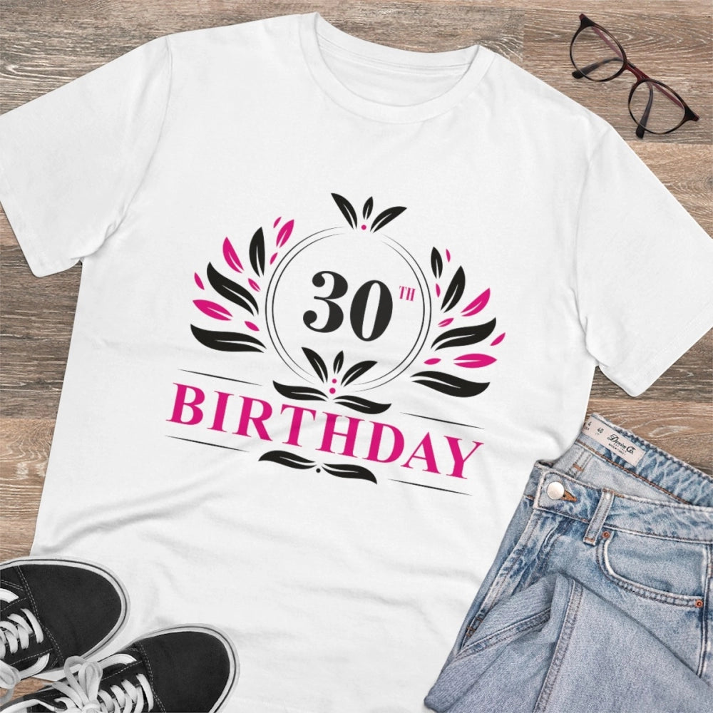 Generisches T-Shirt aus PC-Baumwolle für Herren mit Aufdruck zum 30. Geburtstag (Farbe: Weiß, Fadendichte: 180 g/m²)