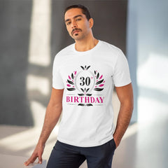 Generisches T-Shirt aus PC-Baumwolle für Herren mit Aufdruck zum 30. Geburtstag (Farbe: Weiß, Fadendichte: 180 g/m²)