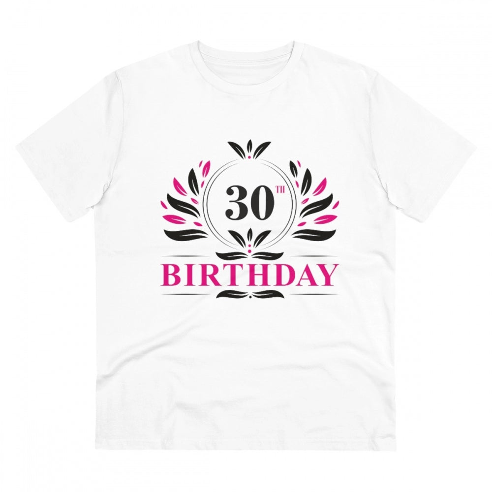 Generisches T-Shirt aus PC-Baumwolle für Herren mit Aufdruck zum 30. Geburtstag (Farbe: Weiß, Fadendichte: 180 g/m²)