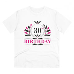 Generisches T-Shirt aus PC-Baumwolle für Herren mit Aufdruck zum 30. Geburtstag (Farbe: Weiß, Fadendichte: 180 g/m²)