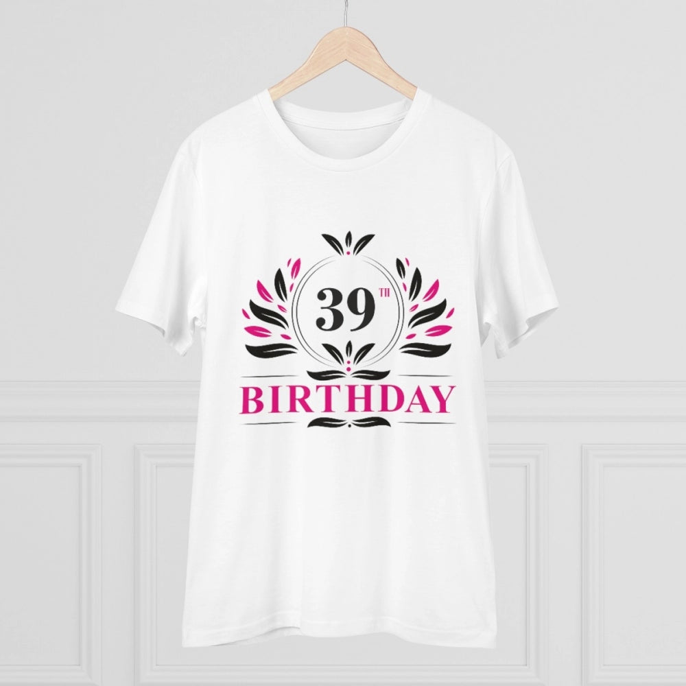 Generisches T-Shirt aus PC-Baumwolle für Herren mit Aufdruck „39. Geburtstag“ (Farbe: Weiß, Fadendichte: 180 g/m²)