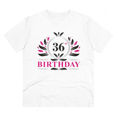 Generisches T-Shirt aus PC-Baumwolle für Herren mit Aufdruck „36. Geburtstag“ (Farbe: Weiß, Fadendichte: 180 g/m²)