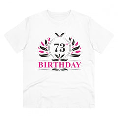 Generisches T-Shirt aus PC-Baumwolle für Herren mit Aufdruck „73. Geburtstag“ (Farbe: Weiß, Fadendichte: 180 g/m²)