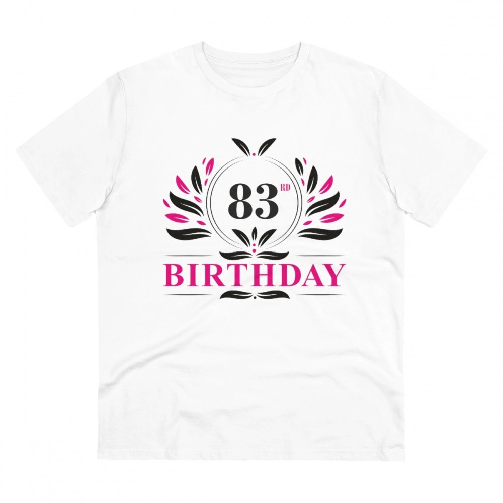 Generisches T-Shirt aus PC-Baumwolle für Herren mit Aufdruck „83. Geburtstag“ (Farbe: Weiß, Fadendichte: 180 g/m²)