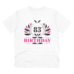 Generisches T-Shirt aus PC-Baumwolle für Herren mit Aufdruck „83. Geburtstag“ (Farbe: Weiß, Fadendichte: 180 g/m²)