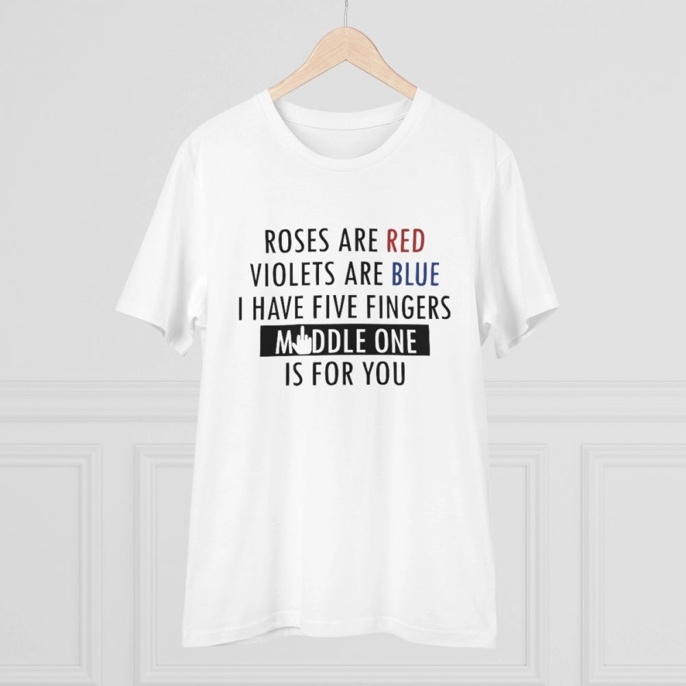 Generisches T-Shirt aus PC-Baumwolle mit Aufdruck „Roses Are Red“ für Herren (Farbe: Weiß, Fadendichte: 180 g/m²)