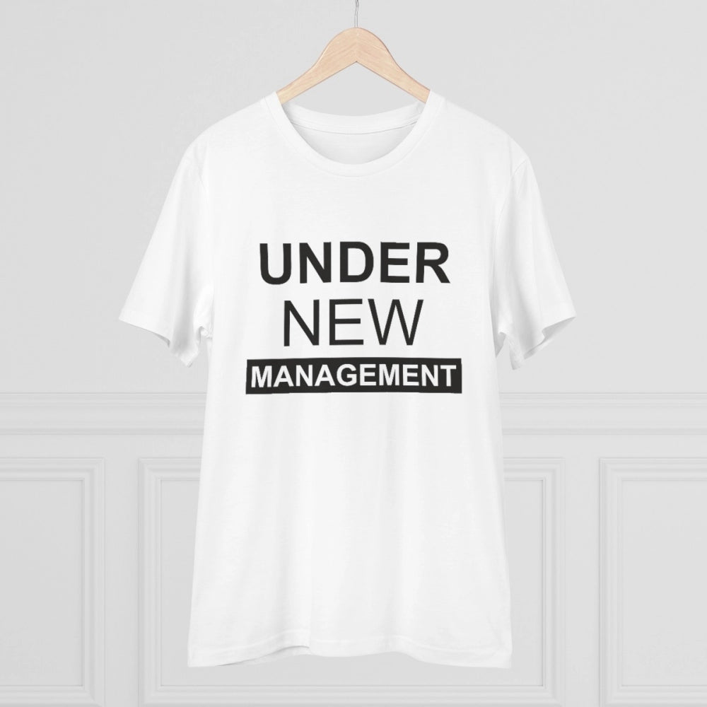 Generisches bedrucktes T-Shirt aus PC-Baumwolle von Under New Management Design für Herren (Farbe: Weiß, Fadendichte: 180 g/m²)