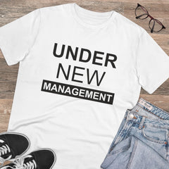 Generisches bedrucktes T-Shirt aus PC-Baumwolle von Under New Management Design für Herren (Farbe: Weiß, Fadendichte: 180 g/m²)