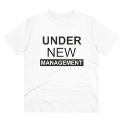 Generisches bedrucktes T-Shirt aus PC-Baumwolle von Under New Management Design für Herren (Farbe: Weiß, Fadendichte: 180 g/m²)