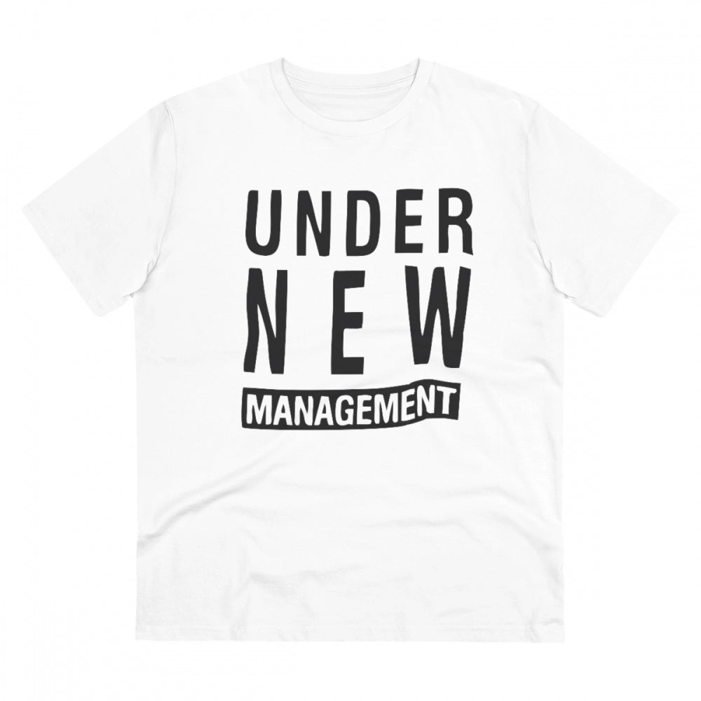 Generisches bedrucktes T-Shirt aus PC-Baumwolle von Under New Management Design für Herren (Farbe: Weiß, Fadendichte: 180 g/m²)