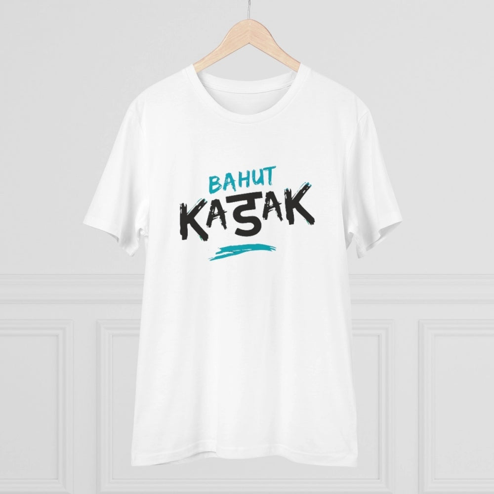 Generisches T-Shirt aus PC-Baumwolle mit Bahot Kadak-Aufdruck für Herren (Farbe: Weiß, Fadendichte: 180 g/m²)