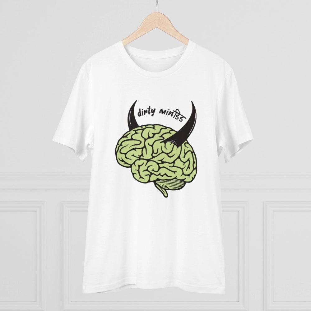 Generisches T-Shirt aus PC-Baumwolle mit Aufdruck „Dirty Minddid“ für Herren (Farbe: Weiß, Fadendichte: 180 g/m²)