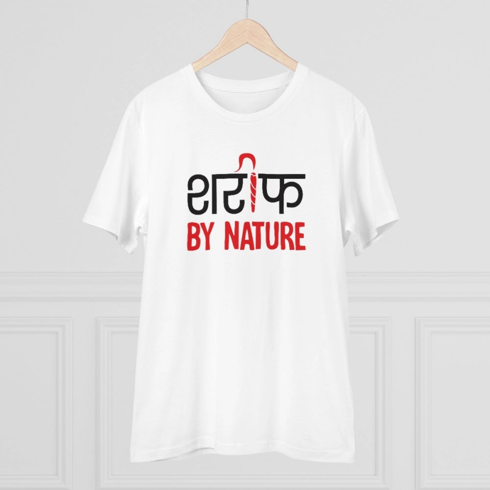 Generisches bedrucktes T-Shirt aus PC-Baumwolle „Sarif By Nature“ für Herren (Farbe: Weiß, Fadendichte: 180 g/m²)