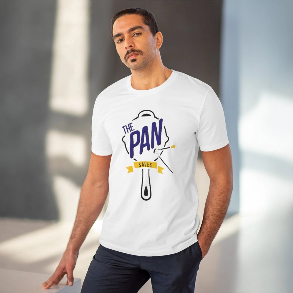 Generisches T-Shirt aus PC-Baumwolle für Herren mit Aufdruck „The Pan Pubg“ (Farbe: Weiß, Fadendichte: 180 g/m²)