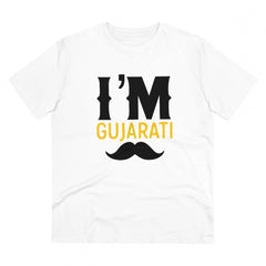 Generisches T-Shirt für Herren aus PC-Baumwolle mit Aufdruck „I Am Gujarati“ (Farbe: Weiß, Fadendichte: 180 g/m²)